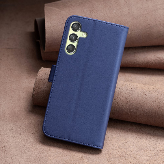 Θήκη με πτερύγιο για Samsung Galaxy A25 5G, BINFEN Wallet, μπλε + γυαλί 9H 