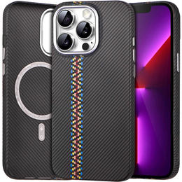 Θήκη για iPhone 13 Pro, ανθρακονήματα MagSafe, μαύρη