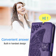 Θήκη με πτερύγιο για Motorola Moto G32, Butterfly, μωβ