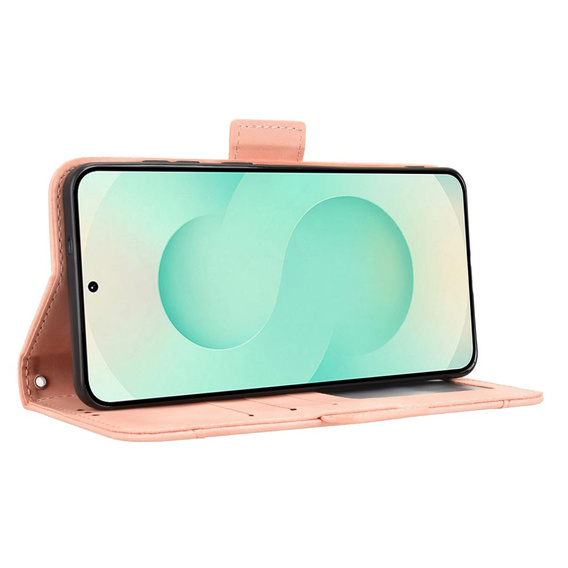 Θήκη με πτερύγιο για Samsung Galaxy S25 Edge, Card Slot, ροζ