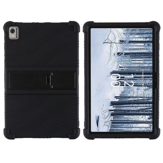 Θήκη σιλικόνης για Nokia T21, Impact, θωρακισμένη, μαύρη