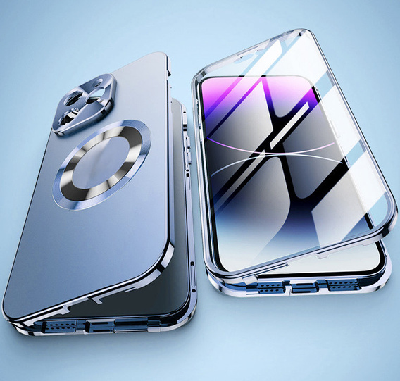 Θήκη για iPhone 13 Pro Max, Dual Glass, για Magsafe, μπλε