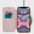 Θήκη με πτερύγιο για iPhone 15 Pro, RFID Wallet MagSafe CamShield, ροζ