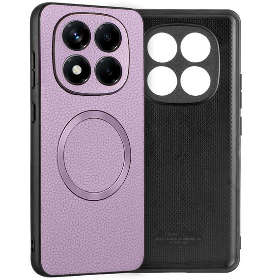 Θήκη για Xiaomi Redmi Note 14 Pro 5G, Leather Hybrid MagSafe, μωβ
