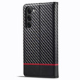 Θήκη με πτερύγιο για Samsung Galaxy S24, Carbon LC.IMEEKE, μαύρη