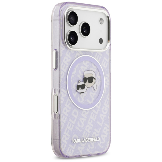 Θήκη Karl Lagerfeld IML Glitter Karl & Choupette Heads Logo MagSafe για iPhone 17 Pro