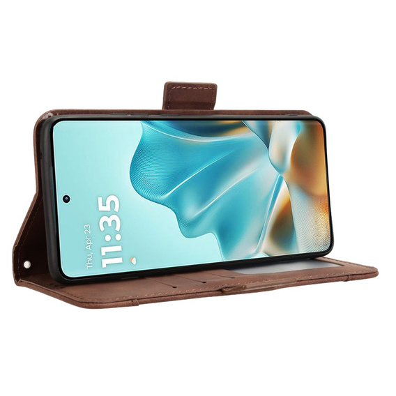 Θήκη με πτερύγιο για Motorola Edge 60 / 60 Fusion, Card Slot, καφέ
