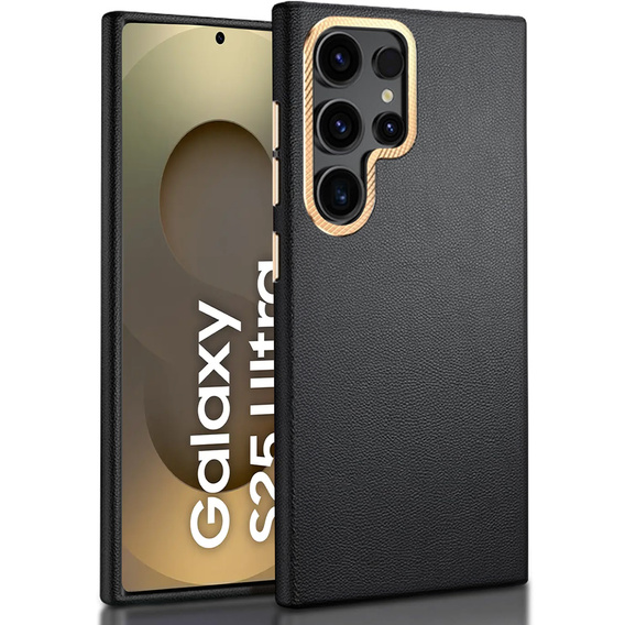Δερμάτινη θήκη για Samsung Galaxy S25 Ultra, leather hybrid, μαύρη