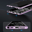 Μαγνητική θήκη MagSafe Dual Glass για Samsung Galaxy S24+ Plus, μωβ