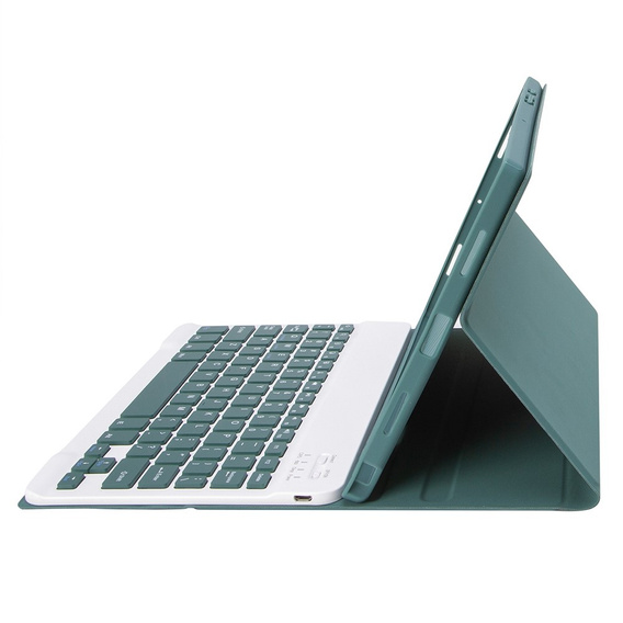 Θήκη + πληκτρολόγιο iPad 10.9 2022 10 Gen, Pen Slot, σκούρα πράσινη