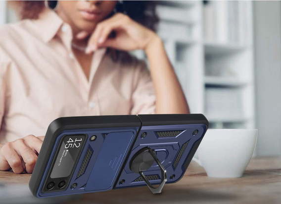 Θήκη για Samsung Galaxy Z Flip3 5G, CamShield Slide, μπλε