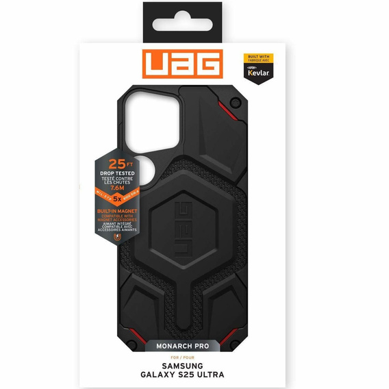 Θήκη Urban Armor Gear για Galaxy S25 Ultra, Monarch Pro MagSafe, μαύρη