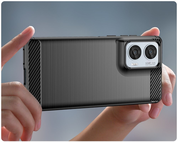 Θήκη για Motorola Edge 50 Fusion 5G, Carbon, μαύρη