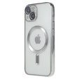 Θήκη για iPhone 14, Electro MagSafe, ασημένια + Γυαλί για την οθόνη