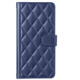 θήκη πτερύγιο για Motorola Moto G24 / G24 Power / G04, Rhombus Crossbody Leather, μπλε