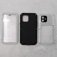 Love Mei Θήκη για iPhone 12, armored with glass, γκρι