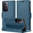 Θήκη για Oppo Reno 12 Pro, ERBORD Glossy Litchi, πορτοφόλι με πτερύγιο, μπλε