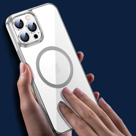 Θήκη για iPhone 14 Pro, ERBORD Hybrid MagSafe Case, ασημένια