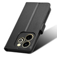 Θήκη με πτερύγιο για Infinix Hot 40i, Wallet Smart Magnet, μαύρη