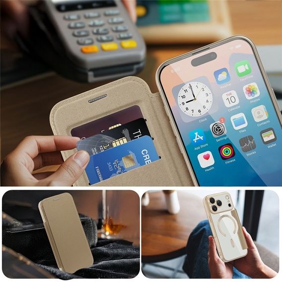 Θήκη πορτοφολιού MagSafe RFID flip με προστασία κάμερας για iPhone 17 Pro Max