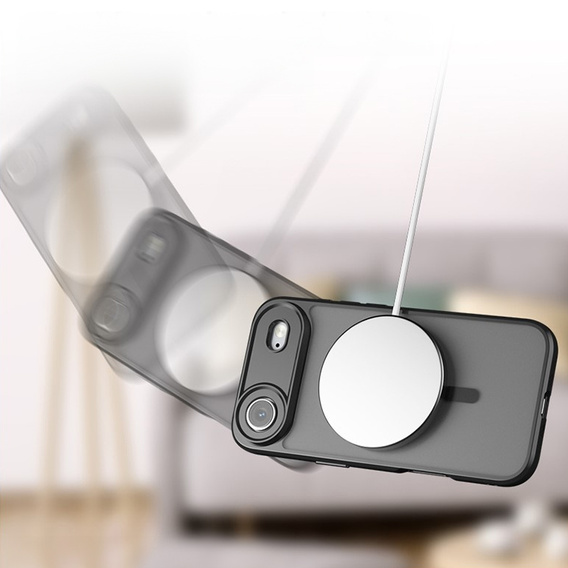 Ματ θήκη για iPhone Air, για MagSafe, με προστασία κάμερας, μαύρο
