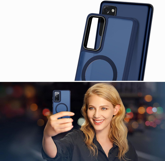 Θήκη για Samsung Galaxy S20 FE, για MagSafe, ERBORD Μatt Case, ναυτικό μπλε + Γυαλί οθόνης