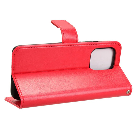 Θήκη με πτερύγιο για Motorola Edge 50 Neo / Motorola ThinkPhone 25, Crazy Horse Wallet, κόκκινη