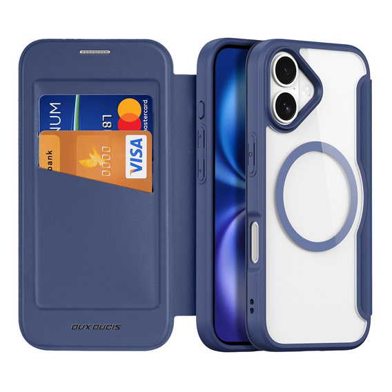 Θήκη Dux Ducis για iPhone 17, Skin X Pro, με πτερύγιο, για MagSafe, navy blue