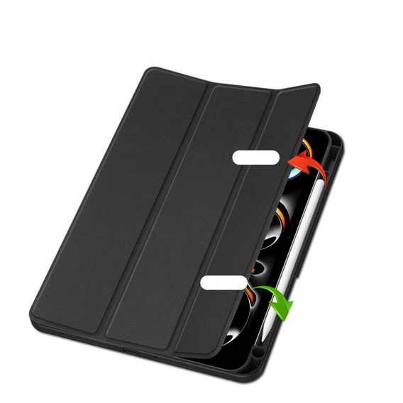 Θήκη για iPad Pro 11" 2024 (5 gen.), Smartcase με χώρο για γραφίδα, μαύρη