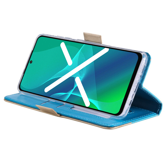 θήκη πτερύγιο για Xiaomi Redmi Note 11 4G / Note 11S 4G, Wallet Pocket Zipper Lace, μπλε
