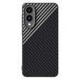 Η θήκη ABEEL για το Samsung Galaxy S25 Edge, Carbon Fiber, για MagSafe, μαύρο / ασημί