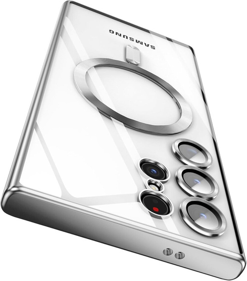 Θήκη για Samsung Galaxy S23 Ultra, MagSafe Hybrid, ασημένια
