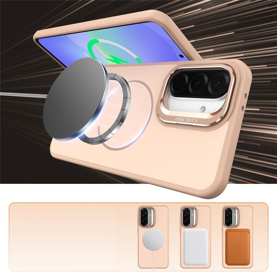 Θήκη Skin-touch με βάση MagSafe για Samsung Galaxy A57 5G, χρυσό της ερήμου