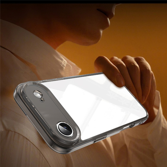 Θήκη σιλικόνης για iPhone Air, με σκληρή πλάτη, μαύρο καπνιστό χρώμα