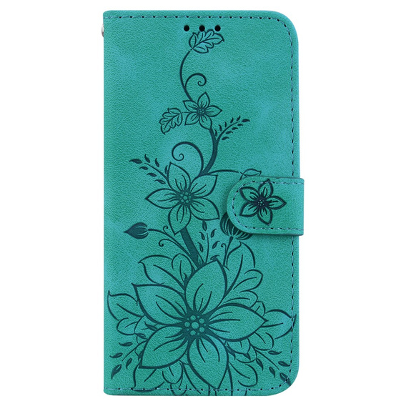 Θήκη με πτερύγιο για Oppo A60, Lily Flower, πράσινη