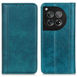 Θήκη για OnePlus 12 5G, Wallet Litchi Leather, πράσινη