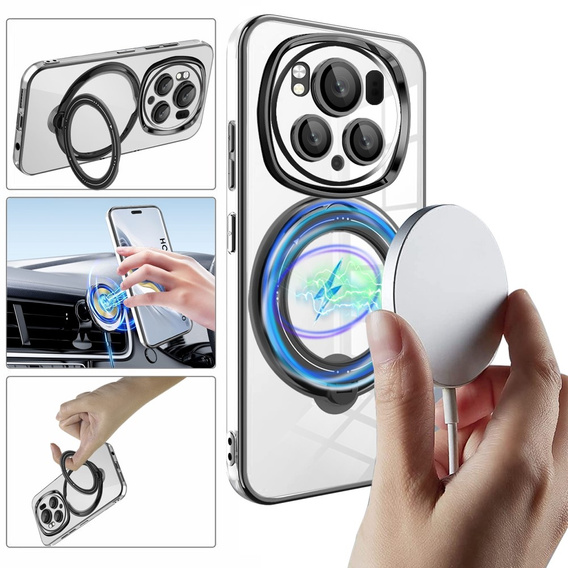 Μαγνητική θήκη για Honor Magic 6 Pro 5G, για MagSafe, μαύρη