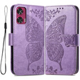 Θήκη με πτερύγιο για Motorola Edge 50 Fusion 5G, Butterfly, μωβ