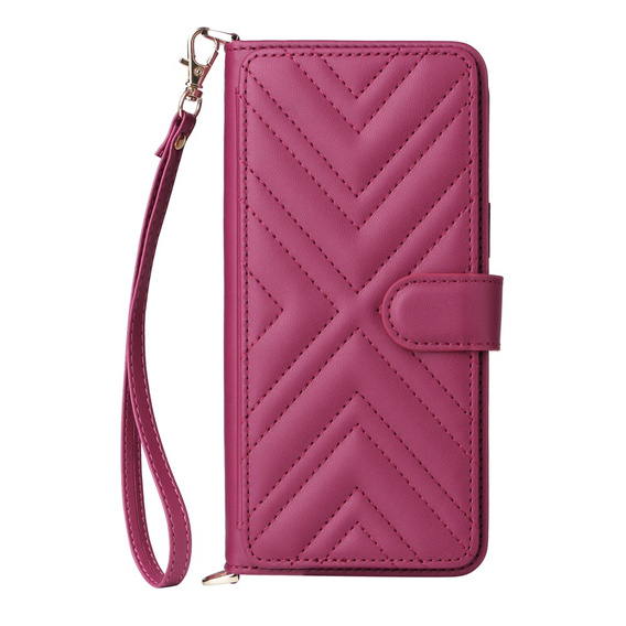 Θήκη με πτερύγιο για Xiaomi Poco F7 Pro / F7 Ultra, Crossbody Leather Wallet, μπορντό