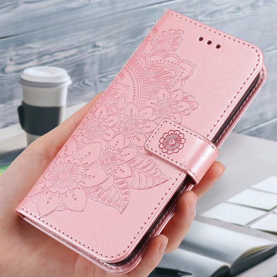 Θήκη με πτερύγιο για Samsung Galaxy A54 5G, Mandala Flower, ροζ rose gold