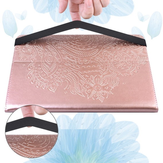 θήκη με πτερύγιο για Xiaomi Redmi Pad SE 11", flower, ροζ