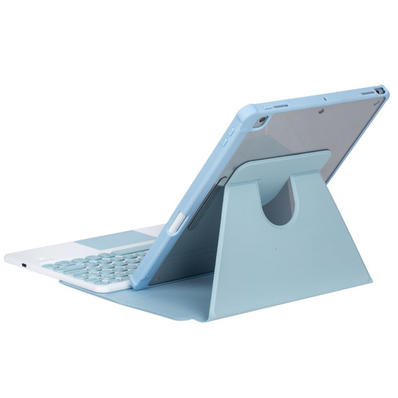 Θήκη πληκτρολογίου για iPad 11" 2025 A16 (11 gen.) / iPad 10.9" 2022 (10 gen.), Rotary 360° Leather, γαλάζια