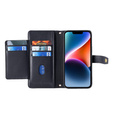 Θήκη με πτερύγιο για iPhone 14, Wallet Zipper Pocket, μαύρη