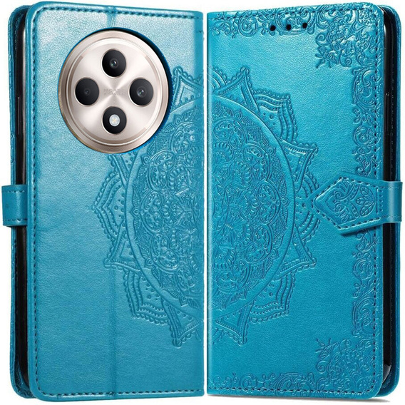 Θήκη με πτερύγιο για Oppo Reno 12FS / 12F, Mandala, μπλε