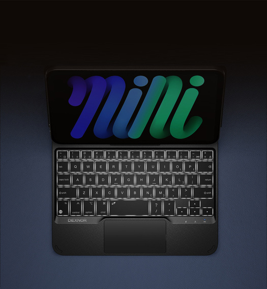Θήκη με πληκτρολόγιο για iPad mini 8,3" 2021 (6ης γενιάς) / iPad mini 8,3" 2024 (7ης γενιάς), Dexnor Magnetic Keyboard Touchpad, μαύρο