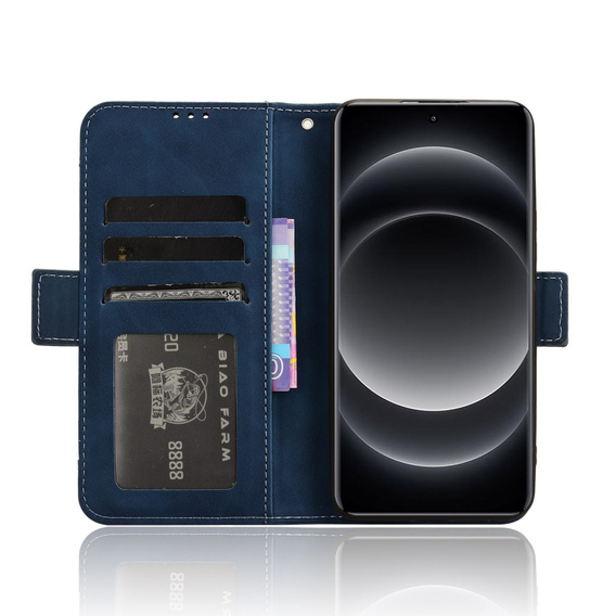 Θήκη με πτερύγιο για Xiaomi 14 Ultra, Card Slot, σκούρο μπλε