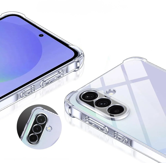 Θήκη για Samsung Galaxy A36, Erbord Dropproof, διαφανής + γυαλί