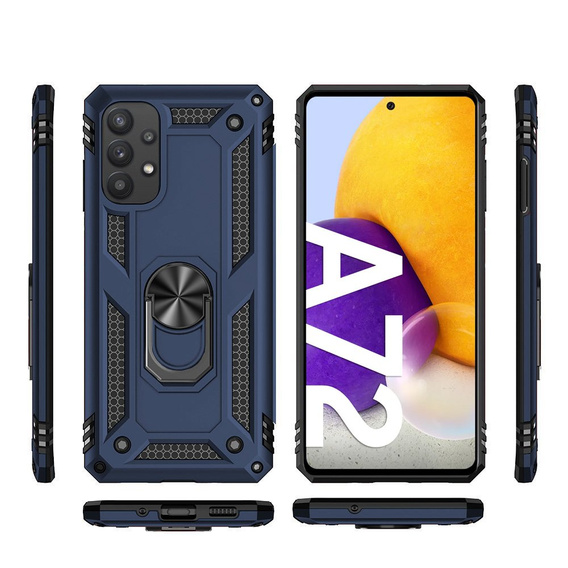 θωρακισμένη θήκη για Samsung Galaxy A72 5G, Nox Case Ring, μπλε