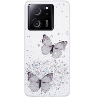 Θήκη για Xiaomi 13T / 13T Pro / Redmi K60 Ultra, Glitter Butterfly, λευκή