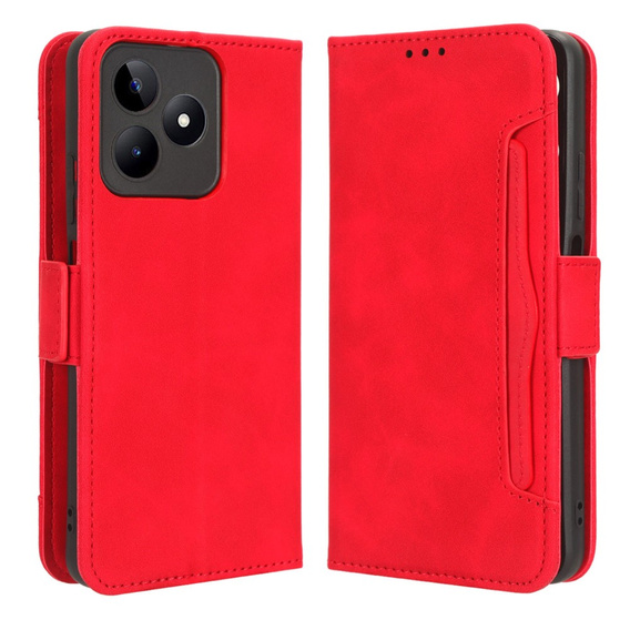 Θήκη με πτερύγιο για Realme Note 50, Card Slot, κόκκινη